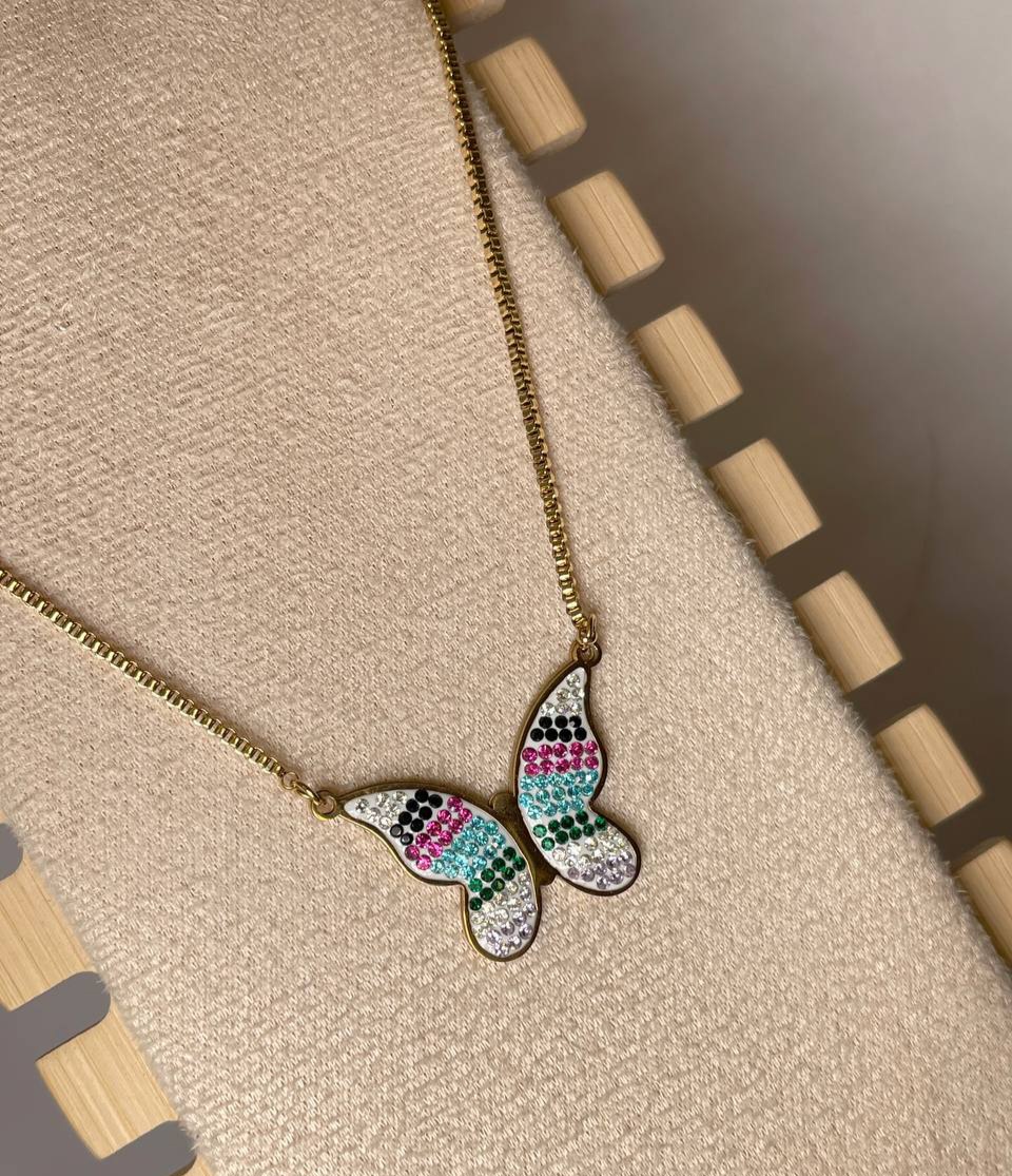 سلسله فراشه ملونه استانلس