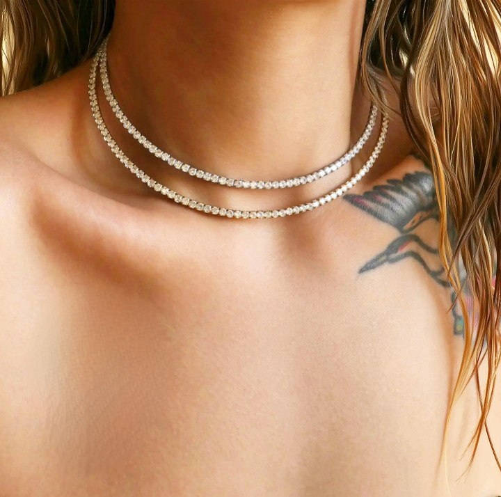 طقم شوكر و اسورة تنس دهب صينى 💥