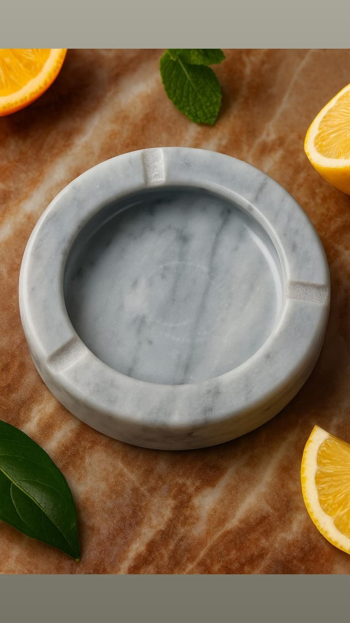 طفاية من الرخام الطبيعى الابيض الكرارا